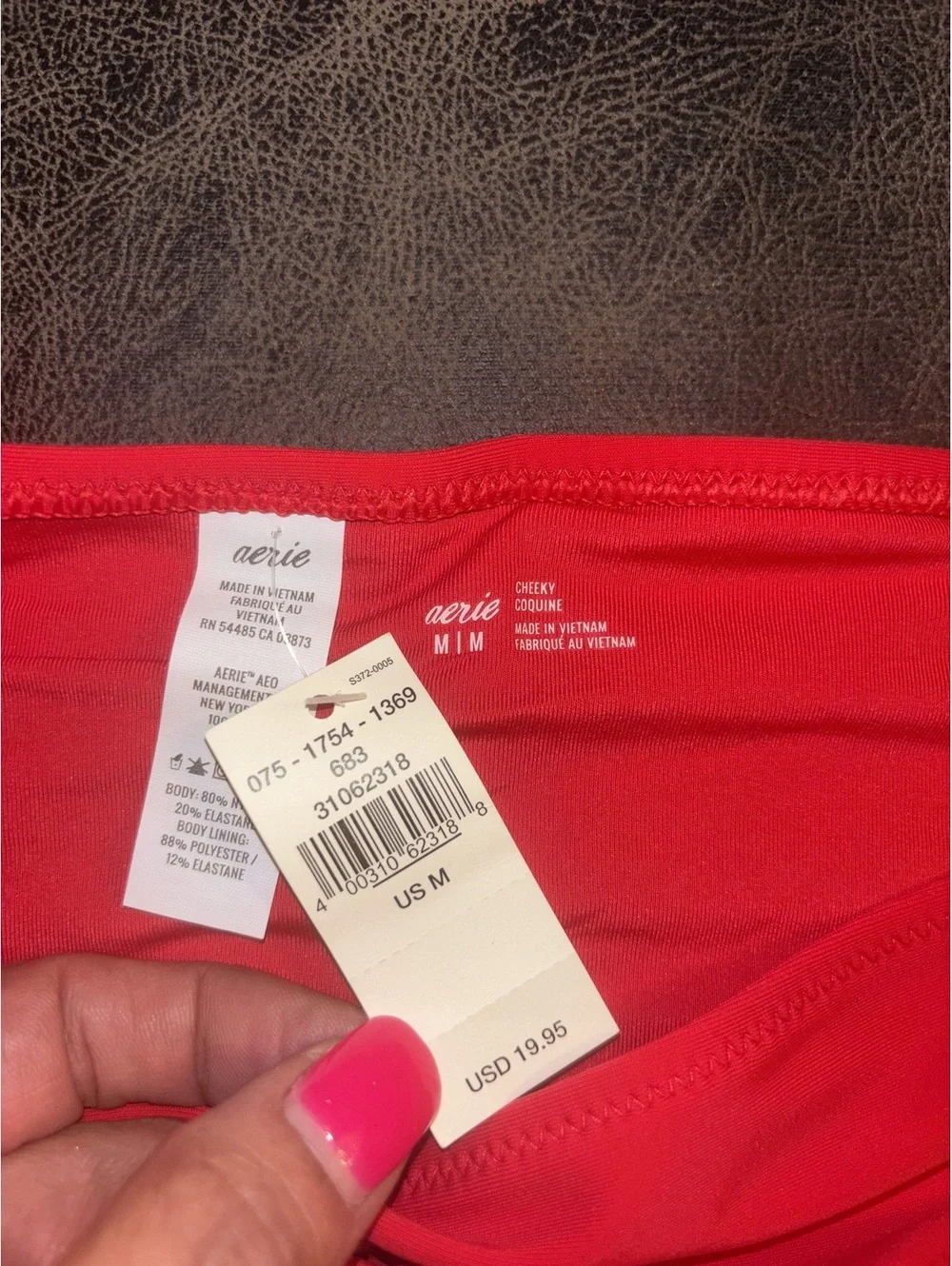 Aerie Cheeky Bikini Bottom Red Swim Bottom Women’s Medium NWT MSRP $19.95
